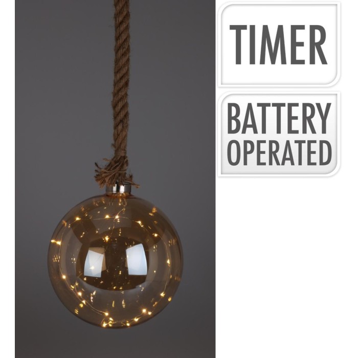 SFERA VETRO H20 20LED AMBRA